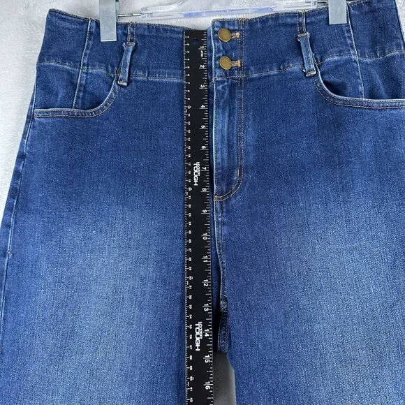 Ann Taylor Straight Leg Jeans Womens Size 14 High Waist Medium Wash Blue - Picture 7 of 11